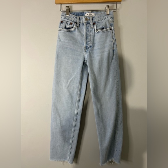 RE/DONE 70s High-Rise Stove Pipe Jeans in Icy Blue - Picture 2 of 10